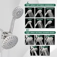 thumbnail image 2 of Akicon 2-in-1 Dual Shower Head, 6-Setting High Pressure Rain Shower Head with Handheld Spray, Round Showerhead with Adjustable Angle, Anti-Clog Nozzles for Bathroom, 2.5 GPM Flow Rate, 2 of 5