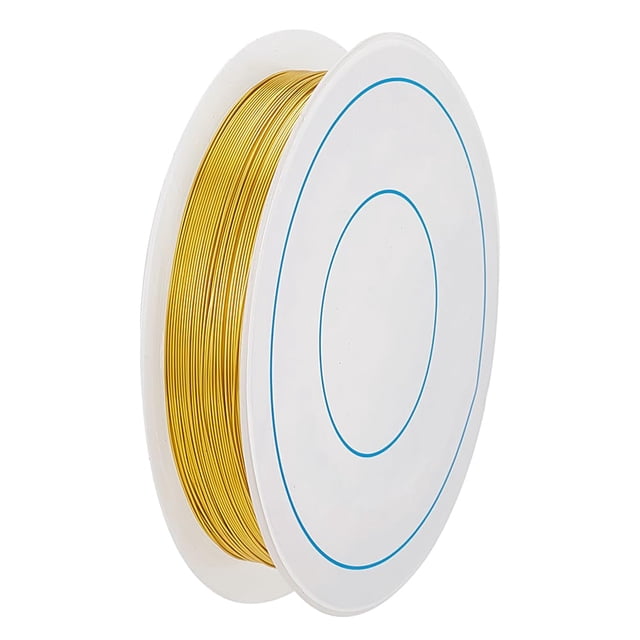 Alambre de cobre dorado de 26 m y 0,3 mm para bisutería. Alambre de cobre resistente para abalorios.