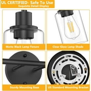 Bathroom Lights Fixtures 3 Light Vanity Lights Industrial Farmhouse Wall Mounted Mirror Wall Lights with Glass Cover Bathroom Vanity Lights