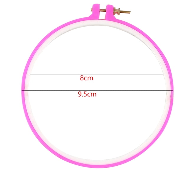 Maoww 1pc Plastic Embroidery Hoop Sugar Color cross stitch circle Embroidery Hoops Plastic Circle Cross Stitch Ring Tools Color Random