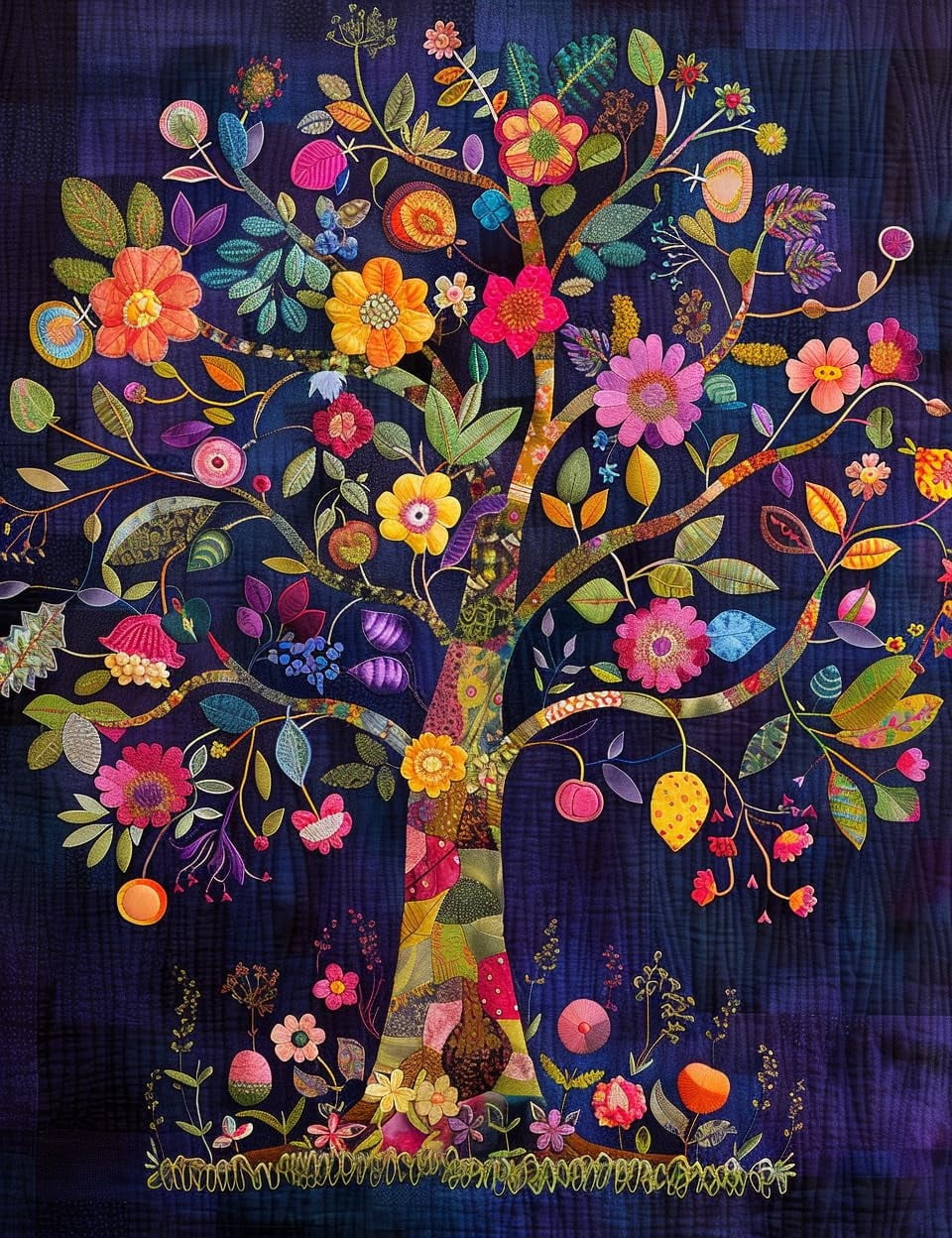 Design Works Kreuzstich-Set „Majestic Floral“ – 14 Count Aida, Fertig 35,6x40,6 Cm, Inkl. Garn & Nadel