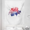 thumbnail image 1 of Switzerland Tapestry, Travel Around the World Theme Map with Polygonal Style Elements, Fabric Wall Hanging Decor for Bedroom Living Room Dorm, 5 Sizes, Indigo Vermilion, by Ambesonne, 1 of 1