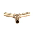 thumbnail image 3 of Uxcell 6mm or 1/4" ID Brass Barb Fitting Y-Shaped 3Way Barb Hose Fitting 10pcs, 3 of 5