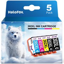 302 Ink for Epson 302XL 302 XL T302XL Ink Cartridges for Expression Premium XP-6000 XP-6100 Printer (Black Photo Black Cyan Magenta Yellow, 5-Pack)