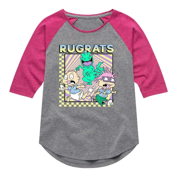 Rugrats - The Chase - Toddler And Youth Girls Raglan Graphic T-Shirt