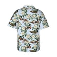 thumbnail image 3 of Daiia Mallard Ducks And Roses Hawaiian Shirt for Men Gentle Cotton Regular Short Sleeve Casual-3X-Large, 3 of 9