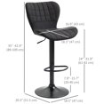 thumbnail image 3 of HOMCOM Tabourets de Bar Ensemble de 2 Chaises de Bar Pivotantes à Hauteur Réglable avec Dossier, 3 of 10
