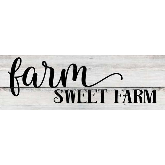 Farm Sweet Farm Farmhouse Rustic Looking Home Decor Wood Sign Gift 6 x 18 Wood Sign B3-06180062018