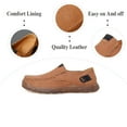 thumbnail image 2 of Mens Casual Non-slip Loafers Outdoor Lightweight Walking Shoes Leather Comfortable Work Shoes Driving Shoes Yellow 9.5 US, 2 of 7