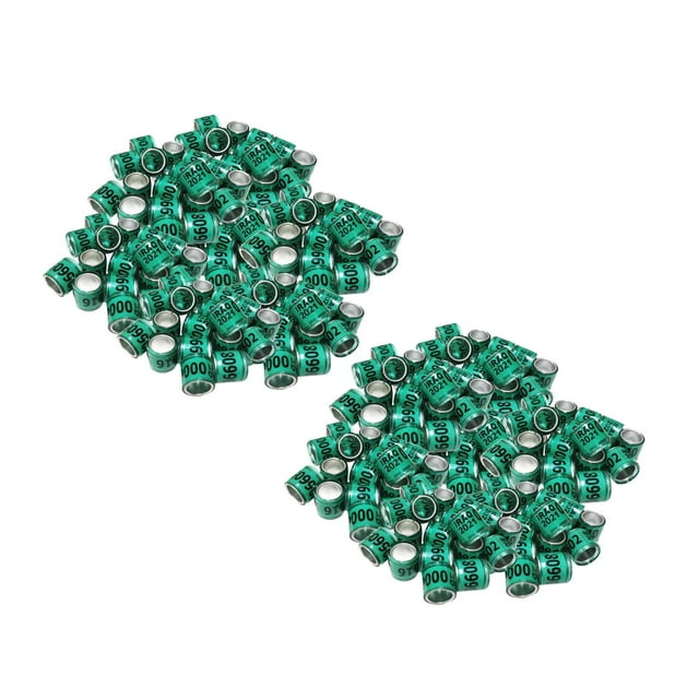 200 piezas 2021 de anillos de piezaza de de carreras de aluminio de 8 mm para Finch Canary - Verde Fernando 2021 Bandas para piernas Dove