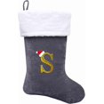 thumbnail image 1 of Dbfengbilian 21 Inches Christmas Stockings with Customizable Letters, Large Christmas Stockings with Super Soft Plush Cuff Embroidered Letter - Grey S, 1 of 7