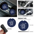 thumbnail image 6 of Yuyamidu Sea Turtle Car Seat Cover Set of 15 Blue Steering Wheel Cover Seatbelt Shoulder Pad Coasters Garbage Bins Rear View Mirror Cover Keychain Air Vent Storage Pouch Universal Fit, 6 of 7