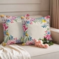 thumbnail image 2 of Easter Pillow Covers 2 Pack Colorful Eggs Roses Tulips Daisy Berries Retro Linen Pillowcase Waterproof Outdoor Throw Pillow Cover for Patio Garden Square Cushion 24”x24”, 2 of 9