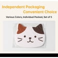 thumbnail image 5 of Lindo gato taza colorido tapetes caras de goma de silicona aislado duradero antideslizante almohadillas calientes juego de 5, posavasos con forma de gato kawaii (5 piezas), 5 of 5