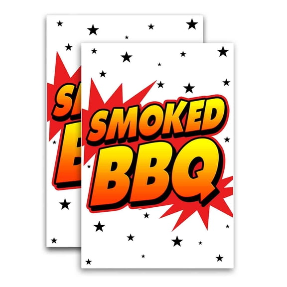 Smoked BBQ (24" X 36") Vinyl Decal Only (Pack of 2) |Sign|Sticker|Poster