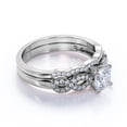 thumbnail image 2 of JeenMata Prong .95 Carat Round Cut Real Diamond Wedding Ring Set with Stacking Scalloped Band in 10k White Gold, 2 of 6