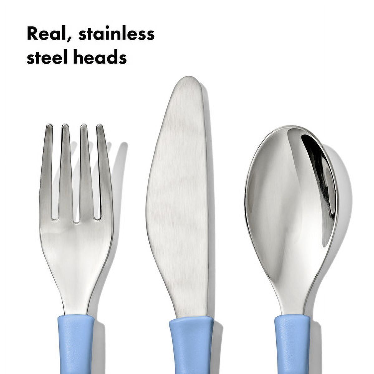 OXO Tot 3-Piece Stainless Steel Flatware Set for Kids Ages 3+, Dusk