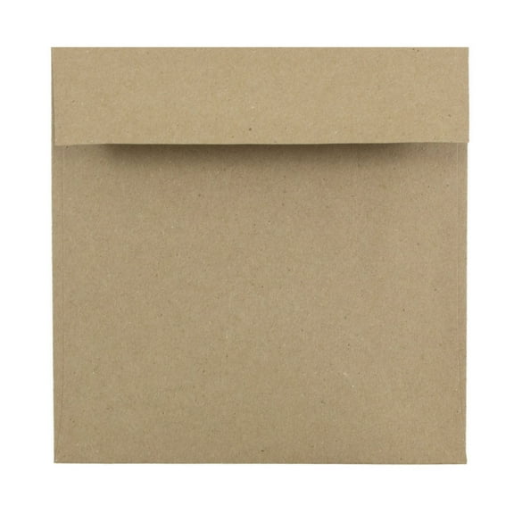 JAM Paper 6 x 6 Recycled Square Envelopes, Brown Kraft, 50/Pack
