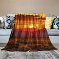 thumbnail image 2 of Fenyluxe Sunset Desert Mountain Throw Blanket for Couch Sofa Bed Office Travel Camping School Flannel Blanket All Seasons 50x60in, 2 of 6