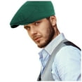 thumbnail image 5 of Fgnfyis Women Spring Autumn British Retro Solid Color Knitted Baseball Cap Casual Hats for Women Dark Green, 5 of 5