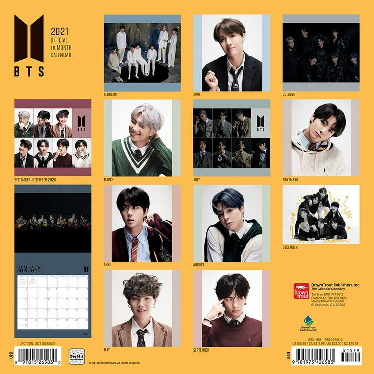 BTS 公式 2019 ~ 2021 WALL CALENDAR カレンダー 2021 BTS Wall Calendar (Other) - Walmart.com
