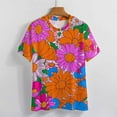 thumbnail image 3 of Nostalgic Vintage Floral T Shirts Basic T-Shirt Short Sleeve Ladies Tee Shirt Summer Graphic Clothing, 3 of 6