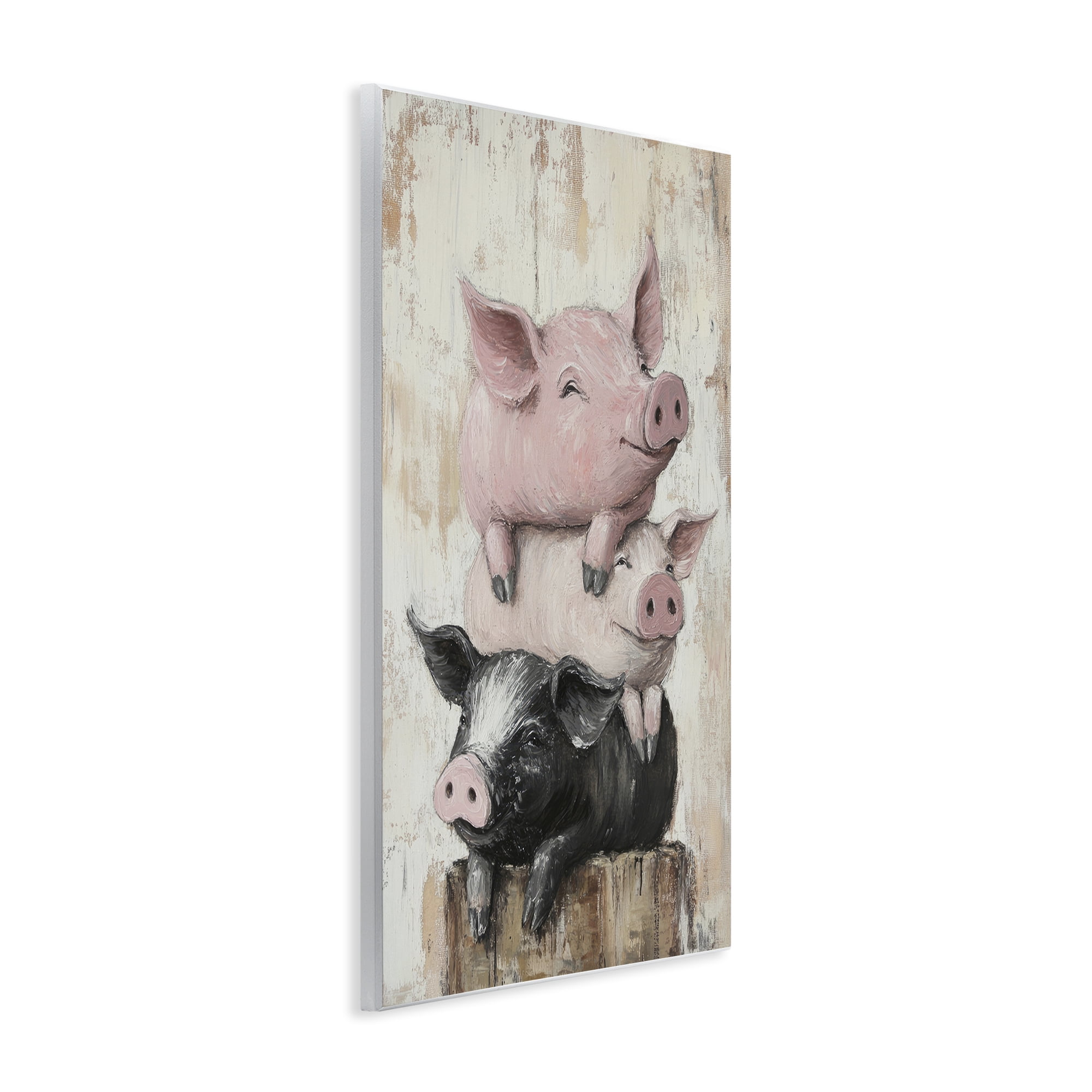 Stupell Industries Pig & Piglet Pile Wall Plaque Art, design by Tina LeCour