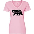 thumbnail image 3 of Inktastic Montana Black Bear Silhouette Women's V-Neck T-Shirt, 3 of 5