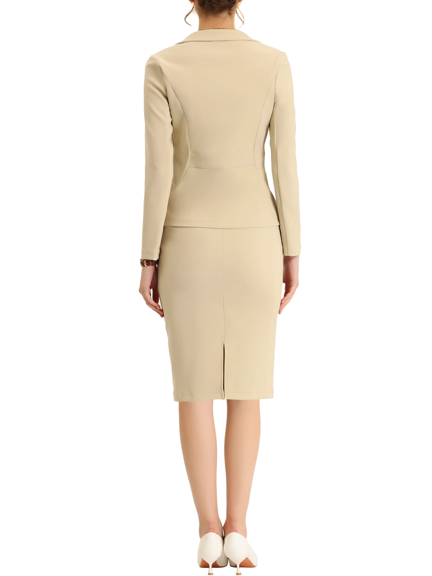 Kirablend Camille Notched-Lapel Blazer & Pencil Skirt Suit