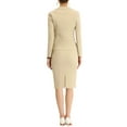 thumbnail image 4 of INSPIRE CHIC Women's Suit Sets Long Sleeves Blazer and Pencil Skirt Two Pieces Work Outfits 2XL Khaki, 4 of 7