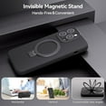 thumbnail image 4 of for iPhone 14 Pro Max Case Liquid Silicone Magsafe Magnetic Stand with Screen Protector Full Protection Slim Shockproof Protective Case Cover 6.7 Inch - Black, 4 of 11