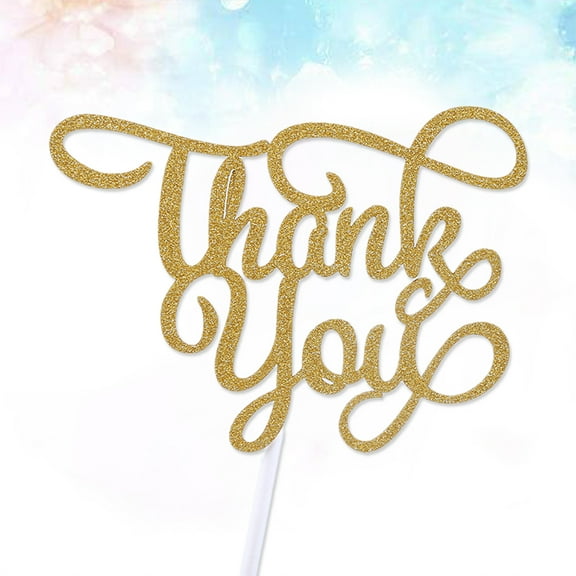 Mobutofu Cake Topper Golden 6Pcs 4.1 x 2.8in Paper