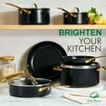 thumbnail image 4 of Chef Power 10 Pcs Ceramic Non Stick Cookware Sets, Pots and Pans Set with Stainless Steel Handle, Dishwasher and Oven Safe, Stone Black with Gold Handle, 4 of 9