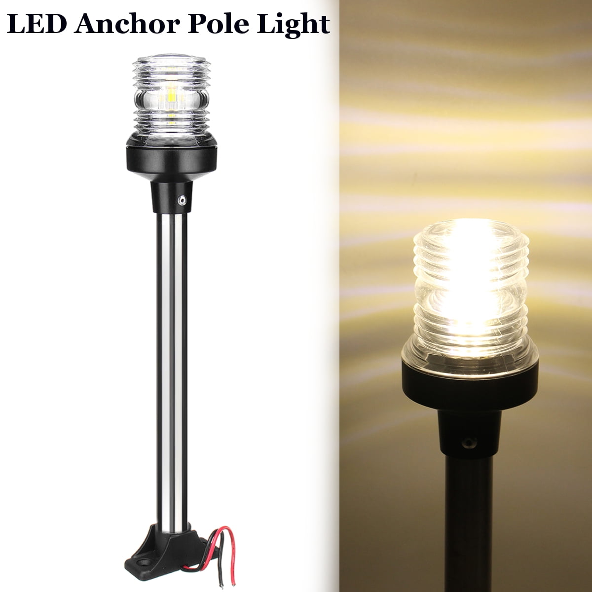Marine 13 inch Nature White LED Fold Down Boat Stern Light Boat Anchor