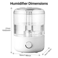 thumbnail image 4 of BCOOSS Cool Mist Humidifier for Room Baby Home 4L Double Nozzle Liquid Vaporizer with Filter for Bedroom White, 4 of 10