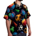 thumbnail image 2 of Football Men's Short Sleeve Beach Shirts Hawaiian Button Down Casual Summer Printed Unisex Top, 2 of 6