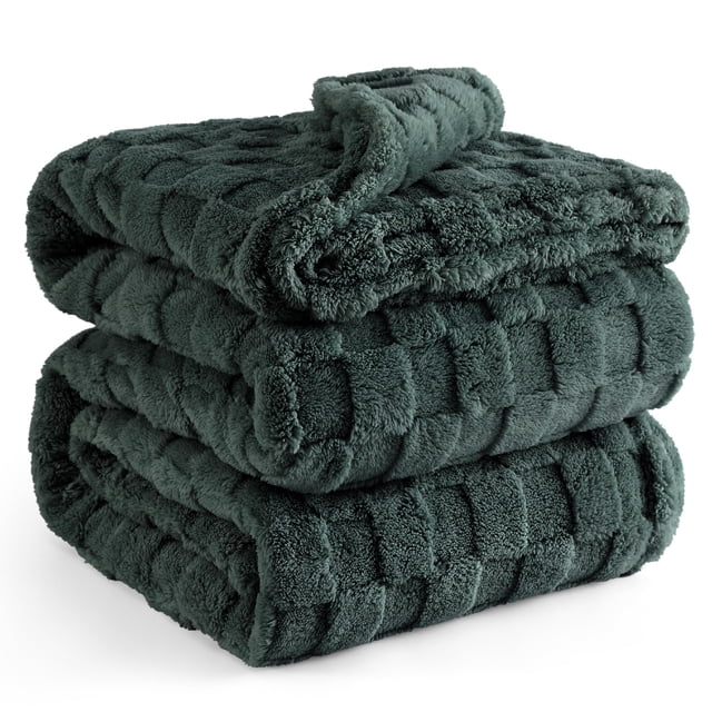 Manta Bedsure Mallard de forro polar verde para sofá, 230 x 230 cm