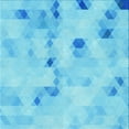 thumbnail image 1 of Ahgly Company Machine Washable Indoor Square Transitional Bright Turquoise Blue Area Rugs, 5' Square, 1 of 7