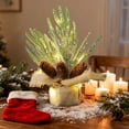 thumbnail image 5 of 12-inch Lighted Tabletop Christmas Tree | Mini Artificial Holiday Tree with Red Berries & Pine Cones | Burlap Sack Base for Home, Office, or Desk Decor, 5 of 6