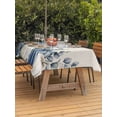 thumbnail image 2 of Outdoor Tablecloth with Umbrella Hole and Zipper, Thanksgiving Fall Rectangle Table Cloth 60x102 Inch Waterproof Tablecloth, Eucalyptus Blue White Harvest Pumpkin Picnic Table Cover for Patio Camping, 2 of 7