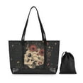 thumbnail image 7 of FORMRS Canvas Laptop Tote Bag for Women with 15.6" Computer Compartments Shoulder Handbag, Skeleton with Flowers Pattern, 7 of 7