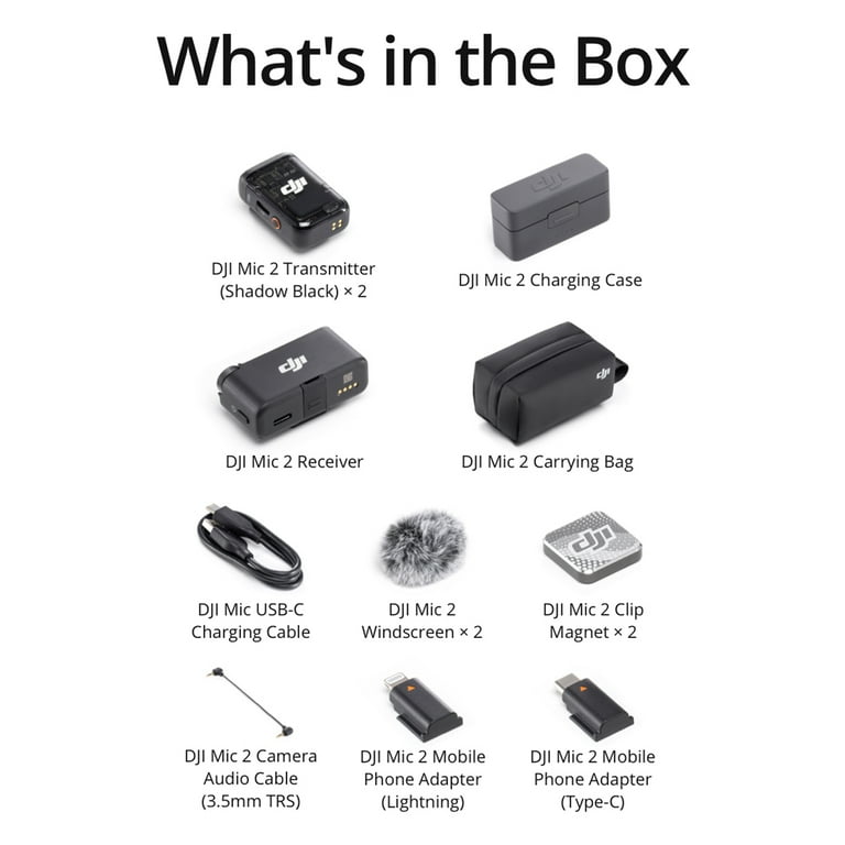 DJI Mic 2 (2 TX + 1 RX + Charging Case) All-in-one Wireless DJI Mic 2 (2 TX + 1 RX + Charging Case) All-in-one Wireless
