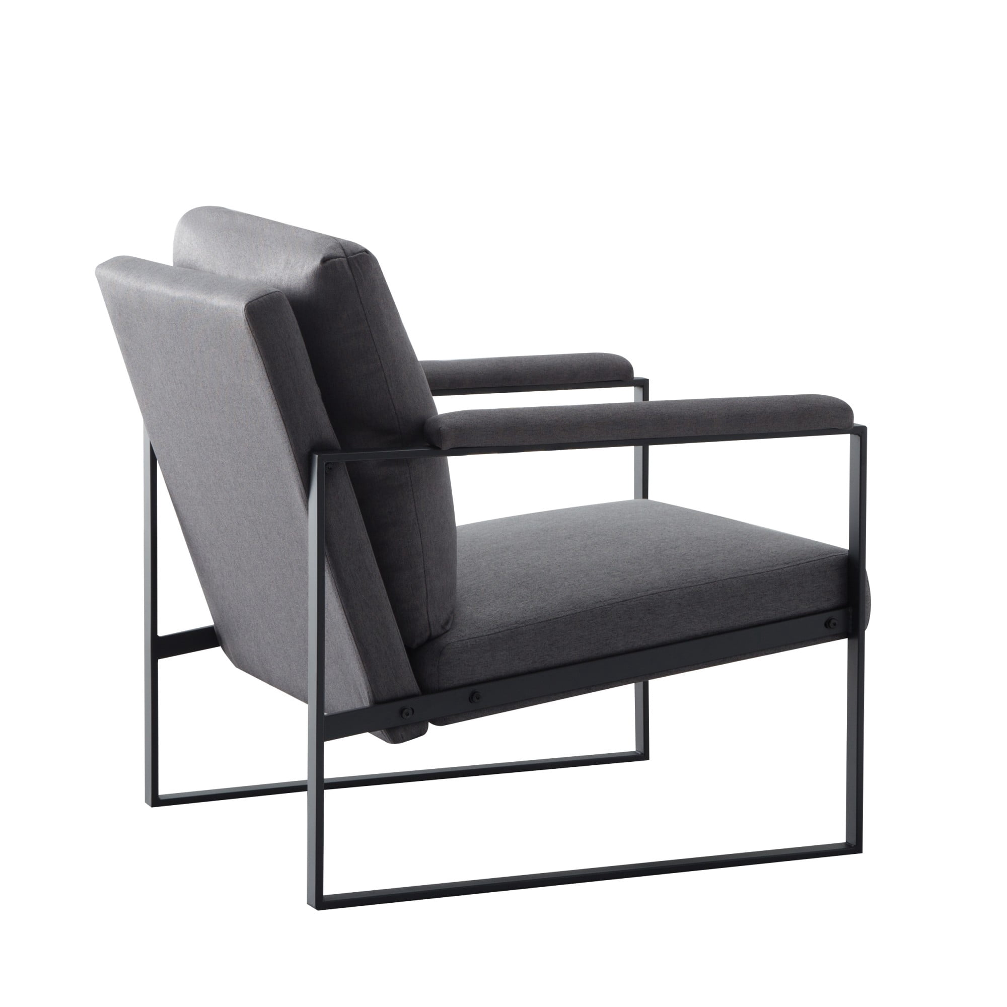 Gewnee 26.8”Metal Frame Accent Armchair,Single Sofa Chair with Scratch-Resistant Foot Pads & Detachable Washable Backrest,Suitable for Study Rooms and Bedrooms.(Dark Grey)