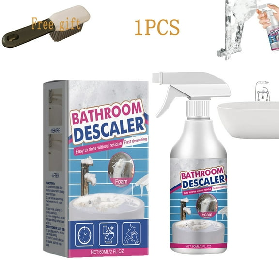Bathroom Descaler Foam Cleaner,2025 Multipurpose Bathroom Foam Cleaner, Stubborn Stains Cleaner, Bathroom Descaler Foam Cleaner, For Bathtub, Toilet, Glass, Faucet