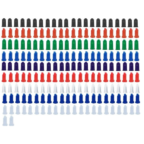 200 Pcs/set - Mixes 9 Colors Syringe Caps Suitable for All Sizes Syringes