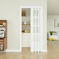 thumbnail image 2 of 36 x 80 4-Lite Acrylic Glass Dual Layer Accordion Door for Doorway, for Opening Width 24"-36", Strong Magnet Folding Door, Trimmable Height&Width,Room Divider for Pantry Laundry RV, White, 2 of 8