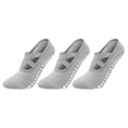 thumbnail image 3 of Babcutegg Womens 3PC Pilates Socks Soild Color Strechy with Webbing Ankle Length Non-Slip Yoga Sport Wear for Women Gray Size Free Size, 3 of 9