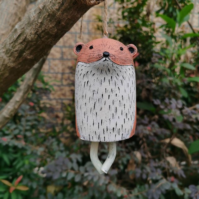 Carillones de animales rústicos de resina, colgante de mascota de campana eólica, arte abstracto Boho, colgante hecho para adornos de D perfecl Carillón de viento rústico