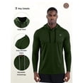 thumbnail image 4 of NELEUS Mens UPF 50+ Long Sleeve Shirts Hoodies Sun Protection Workout Dry Fit,Olive Green,US Size XL, 4 of 10