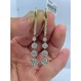 thumbnail image 3 of Delicate 2Ct Cubic Zirconia Round Dangle Earrings | 18K Yellow Gold Plated Sterling Silver | Elegant Women's Jewelry with Sparkling Diamond Look, 3 of 5